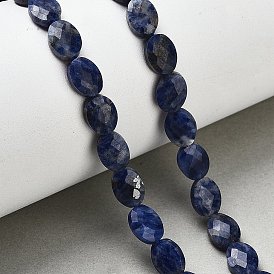 Природный содалит бисер нитей, овальные, граненые