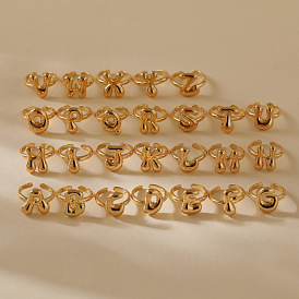 Латунные кольца-манжеты для женщин, буквы, долговечный, золотые