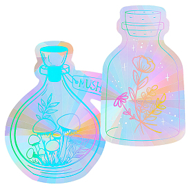 2pcs 2 styles autocollants pour fenêtre arc-en-ciel pour animaux de compagnie, autocollants de fenêtre d'intérieur non adhésifs prisme sun catchers pour les impacts d'oiseaux