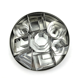 430 Stainless Steel Cookie Cutters, Bakeware Tool, with Iron Storage Box, Mix-shaped