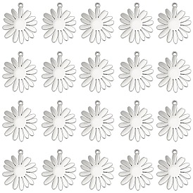 20 шт. 201 подвески из нержавеющей стали, лазерная резка, хризантема