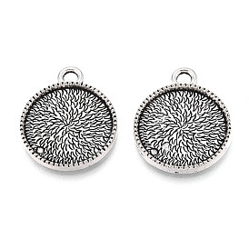 Сеттинги для кабошонов или кулона, сплав, тибетский стиль , без кадмия и без свинца, плоско-круглые