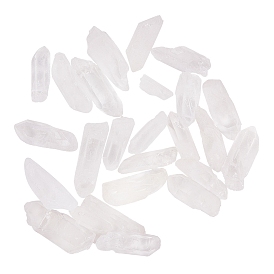 Perles de cristal de quartz naturel, nuggets, forme croc, teint
