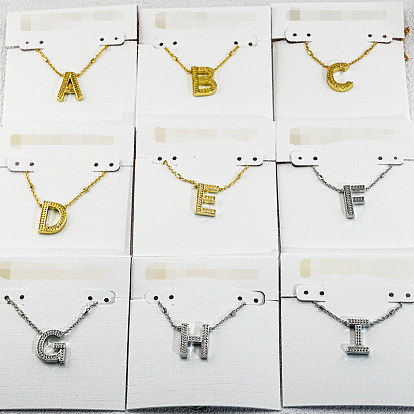 Латунные инициальные подвески-ожерелья для женщин, золотые / платиновые