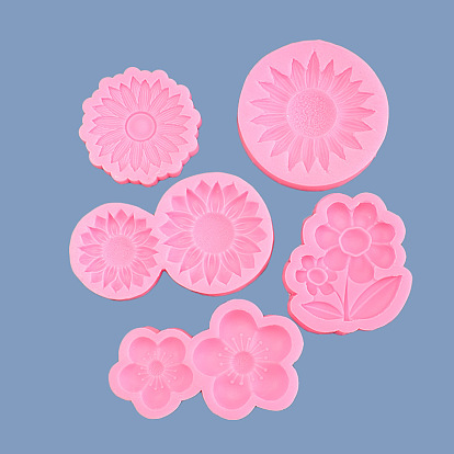 Flower Shape DIY Silicone Molds, Fondant Molds, Resin Casting Molds, for Chocolate, Candy, UV Resin & Epoxy Resin Craft Making