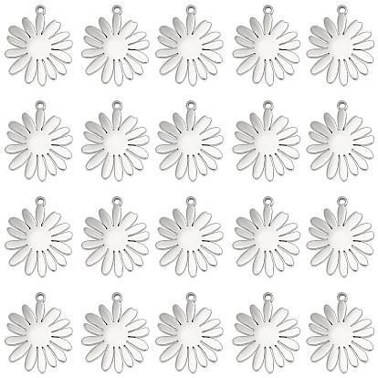 20 шт. 201 подвески из нержавеющей стали, лазерная резка, хризантема