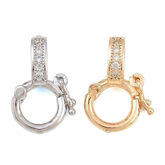 Brass Micro Pave Clear Cubic Zirconia Twister Clasp