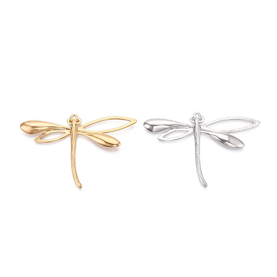 304 подвеска в виде стрекозы из нержавеющей стали с кабошоном, ионное покрытие (ip)