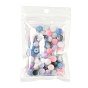 50Pcs 5 Colors Imitation Pearl Acrylic Beads, Berry Beads, Combined Beads, Round
