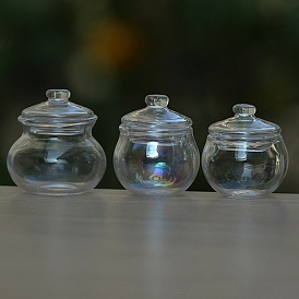 Miniature Rondelle Glass Bottle, for Dollhouse Accessories Pretending Prop Decorations