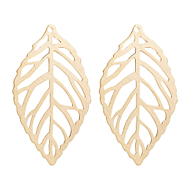 30Pcs Brass Pendants, Long-Lasting Plated, Leaf
