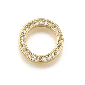 Соединительные кольца из латуни с микропейвом и прозрачным кубическим цирконием, стойки покрытие, долговечный, без свинца и без кадмия