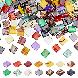 140 шт. 14 цвета 2 стеклянный бисер с отверстиями, , квадратный