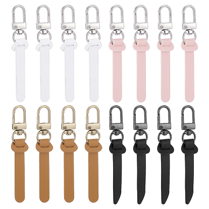 16 шт. 4 стильный фиксатор молнии из искусственной кожи для ремонта сумок и чемоданов, с поворотными застежками сплава