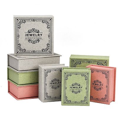 Магнитные держатели для украшений из бумаги с цветочным принтом, футляры для хранения колец, серег, ожерелий, браслетов, с губкой внутри, квадратный прямоугольник