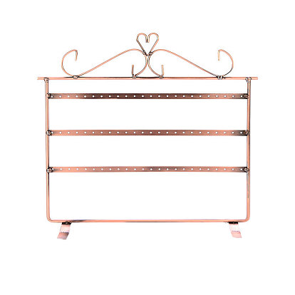 Triple Levels Rectangle Iron Earring Display Stand, Jewelry Display Rack