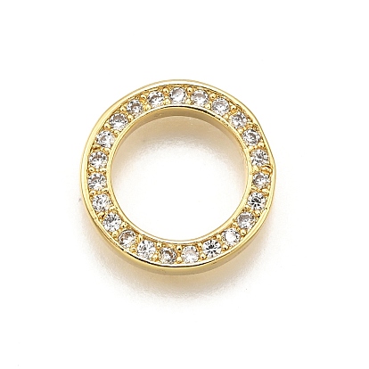 Соединительные кольца из латуни с микропейвом и прозрачным кубическим цирконием, стойки покрытие, долговечный, без свинца и без кадмия