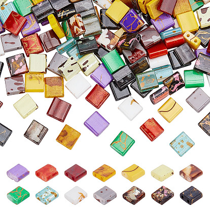 140 шт. 14 цвета 2 стеклянный бисер с отверстиями, , квадратный