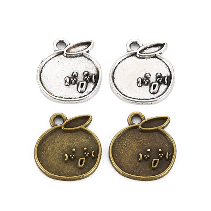 Сплавочные сеттинги для кулона, тибетский стиль, без кадмия и без свинца, оранжевые