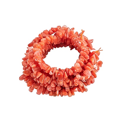 Natural South Red Agate Beads Strands, Grade A+, Chip