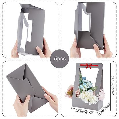NBEADS Foldable Inspissate Paper Box, Portable Gift Packing Box, Bakery Cake Cupcake Box Container, Rectangle