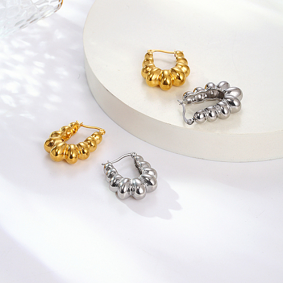 Овальные серьги-кольца 304 из нержавеющей стали для женщин