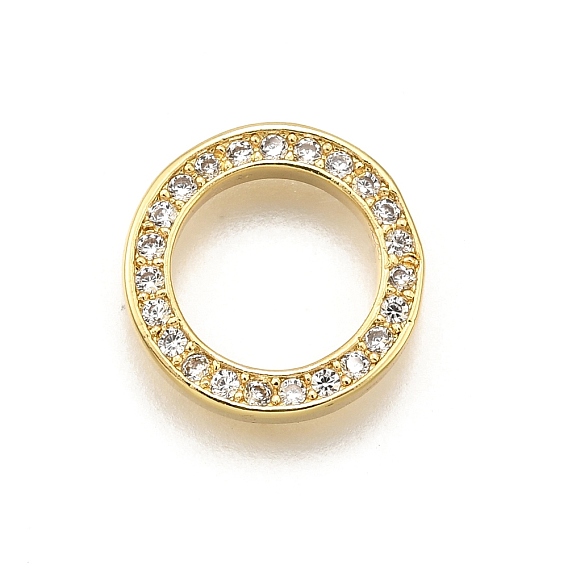 Соединительные кольца из латуни с микропейвом и прозрачным кубическим цирконием, стойки покрытие, долговечный, без свинца и без кадмия