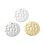 Brass Charms, Long-Lasting Plated, Flat Round with Fish Scale Pattern