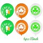 6Pcs 6 Style Clover Pattern Rubber Inflatable Balloon, for Saint Patrick's Day Party Festival Home Decorations