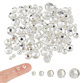 100 шт. 5 стили латунные бусины-проставки, долговечный, граненые круглые