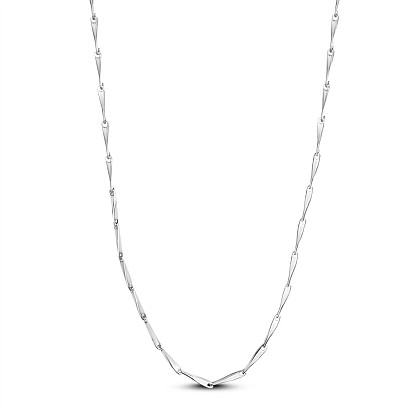 SHEGRACE 925 Sterling Silver Link Chain Necklaces, with Spring Ring Clasps