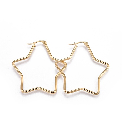 Серьги из 201 нержавеющей стали, с 304 штифта из нержавеющей стали, гипоаллергенные серьги, звезда