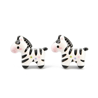 Printed Opaque Acrylic Beads, Zebra