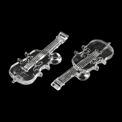 Transparent Acrylic Big Pendants, Violin Charms