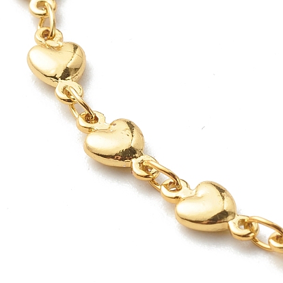 Brass Heart Link Chains Necklaces
