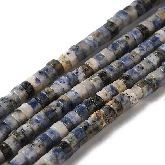 Натуральное синее пятно нитки из бисера яшмы, диск, Heishi бусы