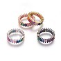 Cubic Zirconia Rings, with Brass Findings
