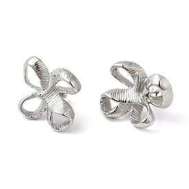 304 Stainless Steel Hollow Flower Stud Earrings for Women
