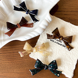 Заколки для волос из ацетата целлюлозы с бантом из кожи аллигатора, аксессуары для волос для женщин и девочек