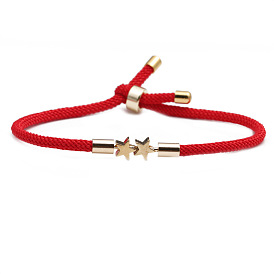 Colorful Adjustable Heart DIY Bracelet with Red Milan Rope Base Cord