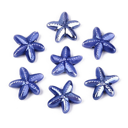 Фарфоровые бусины ручной работы, морская звезда, яркие глазированный фарфор
