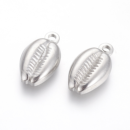 304 Stainless Steel Pendants, Cowrie Shell Shape