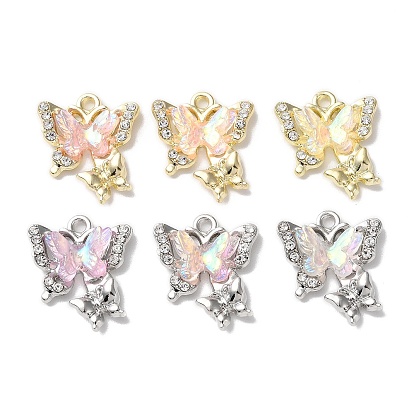 Eco-Friendly Alloy Pendants, with Resin, Butterfly