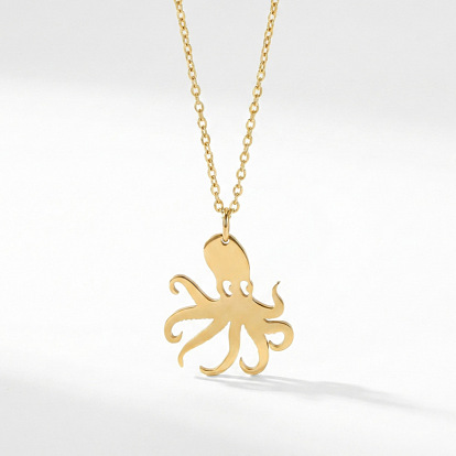 201 Oktopus-Anhänger aus Edelstahl 304 Halsketten aus Edelstahl-Kabelkette