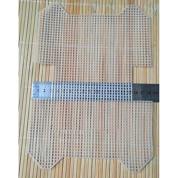 DIY Ingot-shaped Plastic Mesh Canvas Sheet, for Knitting Bag Crochet Projects Accessories