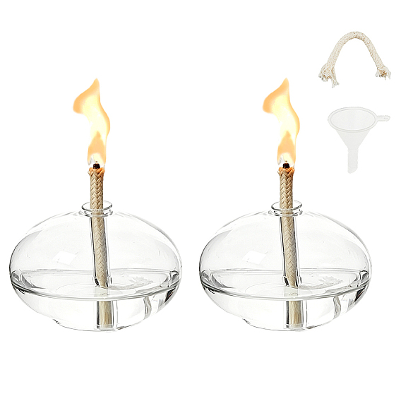 Transparent Glass Candle Holders with Candle Wick, Home Decoration
