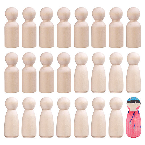 24 шт. 2 стили незаконченные деревянные куклы-прищепки украшения для витрин, для рисования ремесленных художественных проектов