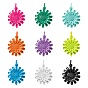 9Stk. 9 Farben sprühlackierte Messinganhänger, mit Ringe springen, Sonnenblume