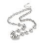 Colliers de perles gradués en laiton plaqué sur crémaillère et bracelets à chaîne à maillons ronds, ensemble de bijoux, sans plomb et sans cadmium