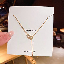 Luxury Minimalist Titanium Steel Necklace for Women with Unique Charm Pendant